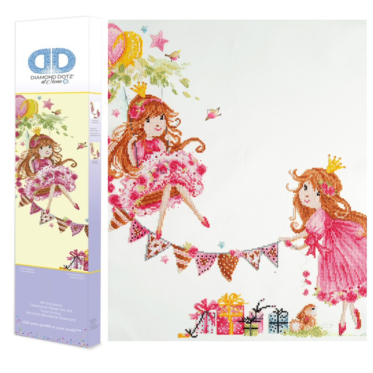 Diamond Dotz at Home - Princess Party, Partial Drill, Round Dotz, Diamond Painting Kits, Diamond Art Kits for Adults, Gem Art, Diamond Art, Diamond Dotz, 25.6"x25.6"